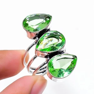 Green Tsavorite Gemstone Handmade 925 Sterling Silver All Size Ring For Gift - Picture 1 of 1