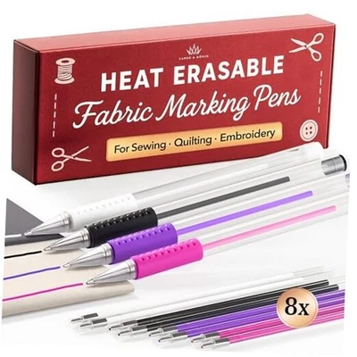 Bolígrafos marcadores de tela borrables térmicamente Lange & König para blanco, púrpura, rosa, negro Foto 1 de 4