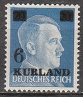 Stamp Germany Kurland Mi 04 1945 WWII Latvia War Occupation Russia Hitler MNH
