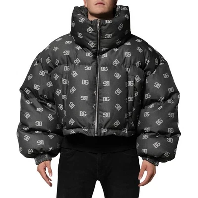 DOLCE & GABBANA Jacket Black DG Monogram Full Zip Puffer Men IT50/US40/L 2030usd - Image 1 of 4