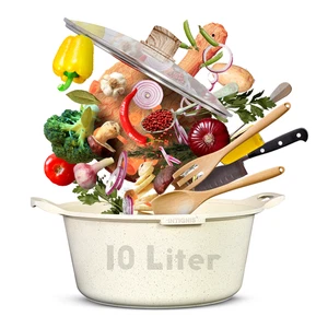 Cazuela Stock Olla Sartén – Antiadherente. Tapa, 10 litros, inducción, gas, eléctrico - Imagen 1 de 11