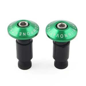 7/8'' Motorcycle Bike Handlebar Grips CNC Handle Bar End Cap Plugs Slider Green - Picture 1 of 8