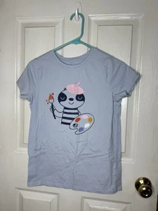 Cat & Jack Sloth Art Top Girls Size XL 14-16 Blue Short Sleeve Shirt - Picture 1 of 4