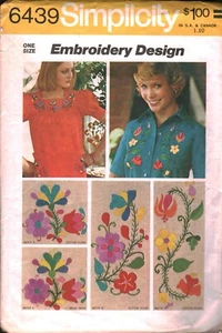 6439 Vintage Simplicity Embroidery Transfer Pattern Floral 1970s Flowers OOP Sew - Picture 1 of 2