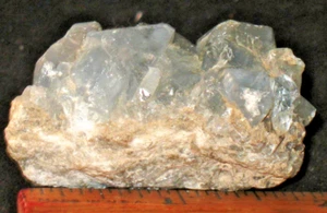 Celestite Natur Brocken Geode Stück aus Madagaskar 2" x 1,5" x 1,25" blau/grau - Bild 1 von 7