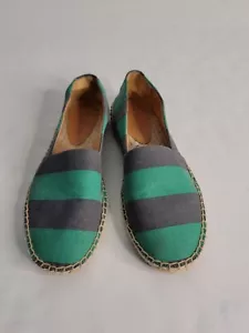 J. Crew Womens SZ 8 Loafers Shoes Striped Canvas Slip-On Espadrilles - Picture 1 of 8