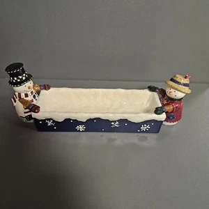 Snowmen Cracker Tray The Snow Friends Collection By St. Nicholas Square Vintage - Picture 1 of 16