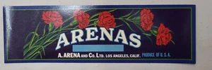 ADVERTISING Label Arenas Grape Los Angeles California - Picture 1 of 1