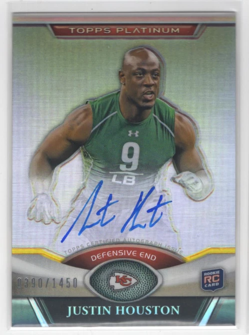 2011 Topps Platinum Rookie Autographs #37 Justin Houston Auto /1450 - NM-MT - Image 1 of 1