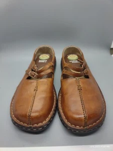 Earth Lily Mary Jane Shoes Adult Brown Leather Buckle Slip On Toe Womens 6.5 - Picture 1 of 4