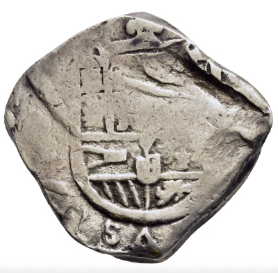 Habsburg Spain - Philip IV (r. 1621-1665) Silver 4-Reales Cob Pirate Coin - Image 1 of 4