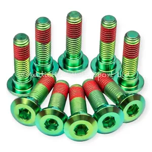 10x Kawasaki Z H2 Green Titanium Front Disc Rotor Bolts Screws With Threadlock - Picture 1 of 3