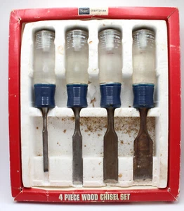 Vtg Sears Craftsman 4 Piece Wood Chisel Set 9 36868 WF USA 1/4”, 1/2”, 3/4”, 1” - Picture 1 of 8