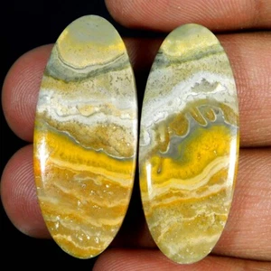 Natural Bumblebee Jasper Matched Pair Oval Cabochon 41.20Cts. Loose Gemstone - Picture 1 of 3
