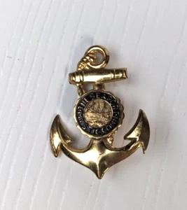 Vintage "The Seaport Mystic Conn" Anchor Rope Nautical Lapel Pin Brooch - Picture 1 of 4