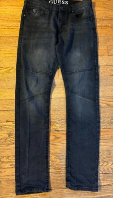 Vaqueros ajustados GUESS para niño talla 16 negros elásticos 31" entrepierna adolescente Foto 1 de 4