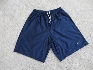 Vintage Nike Shorts Mens Small W26-31xL8 Blue Nylon Silky Logo Swoosh String 90s - Picture 1 of 18