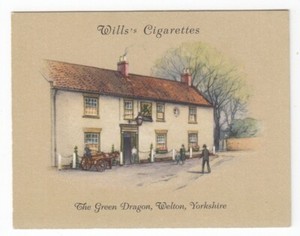 THE GREEN DRAGON * 1939 OLD ENGLISH INNS TRADE CARD * WELTON * YORKSHIRE