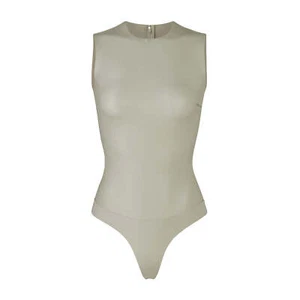NWT SKIMS Leather Bodysuit Size 3X Crew Neck Shell Sleeveless Capsule Classic - Picture 1 of 5