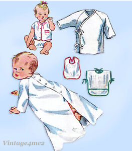 1940s Vintage Simplicity Sewing Pattern 3043 Sweet Baby Infant Layette Set ORIG