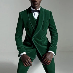 2 Piece Men Velvet Suits Dinner Jacket Formal Pants Shawl Collar Coat Wedding  - Picture 1 of 19