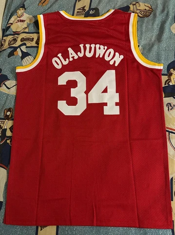 Hakeem Olajuwon Houston Rockets Red Hardwood Classic Cover