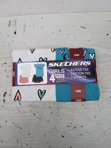 Skecher's Girl's 4-Pack Cotton Tees & Active Shorts Playwear Set Sz 18mo W6 - Picture 1 of 4