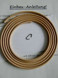 2 m Leder-Riemen, Antriebsriemen, rund, 5mm, mit Klammer, alte Nähmaschine - Bild 1 von 3