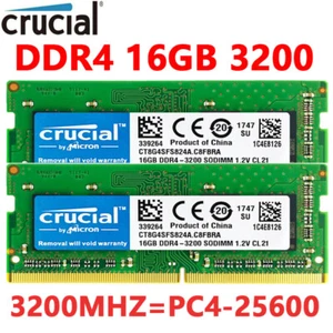 CRUCIAL DDR4 3200 MHz PC4-25600 Laptop SODIMM Non-ECC 260-Pin Memory RAM 2X16GB - Bild 1 von 12