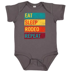 Inktastic Eat Sleep Rodeo Repeat Baby Bodysuit Animals Competition Western Race - Picture 1 of 9