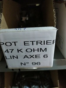 Potentiomètre Pot Potentiometer 47 K ohm Lin axe 6 Étrier P.N96 - Bild 1 von 5