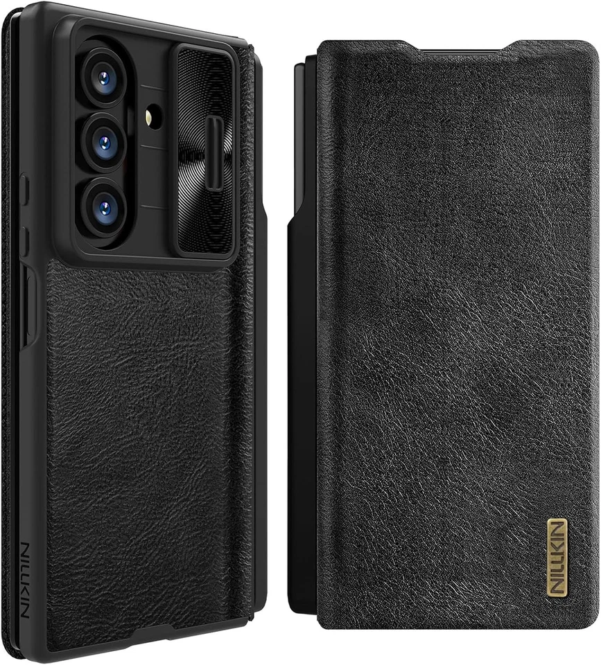 Funda abatible de cuero Nillkin para Samsung Galaxy Z plegable 7 cubierta lateral de lente de cámara Foto 1 de 4