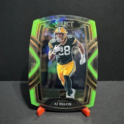 2020 Panini Select - Club Level AJ Dillon #265 Neon Green Prizm Die-Cut (RC) - Image 1 of 2