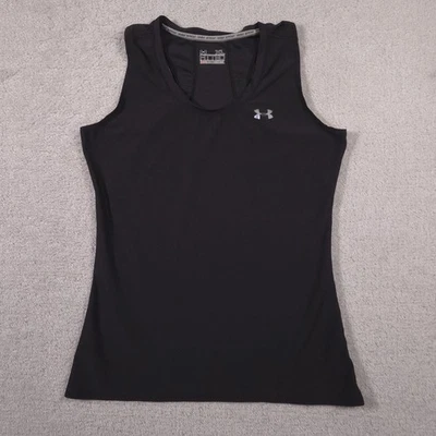 Under Armour Shirt Womens XL Black HeatGear Fitted Sleeveless Tank Top Athletic - Image 1 of 4