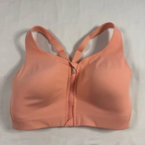 Athleta Advance Sport-BH mit Reißverschluss vorne Größe 32DD pfirsichrosa Fitnessstudio hohe Wirkung HIIT - Bild 1 von 6