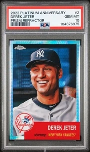 Derek Jeter 2022 Platinum Anniversary #2 "Prism Refractor" - PSA 10 - GEM MINT - Bild 1 von 2