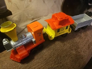 1980 Mattel First Wheels Metal Train 3-teiliges Set Motor Güterwagen Begleitwagen Vintage - Bild 1 von 17