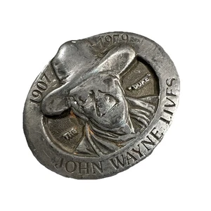 VTG John Wayne Lives Belt Buckle 1907-1979 The Duke Buckles of America BA-172 - Picture 1 of 11