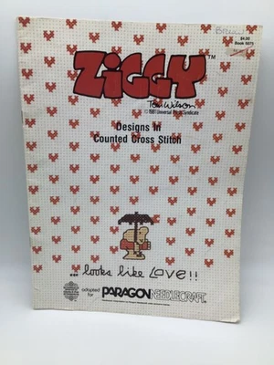 Paragon Needlecraft Book 1981 Ziggy # 5075 In Counted Cross Stitch 20 Patterns - Image 1 of 4