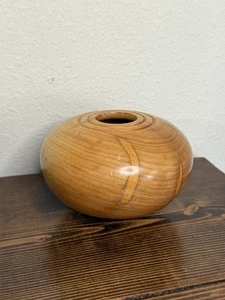 Hand Crafted Ambrosia Wooden Vase Unique Turned Wood Home Decor Signed - Picture 1 of 6