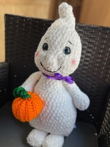 Calabaza fantasma ganchillo hecha a mano - Imagen 1 de 4