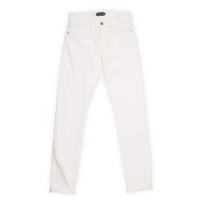 TOM FORD White Denim Selvedge Slim Fit Jeans Pants NEW US 28 USA Made