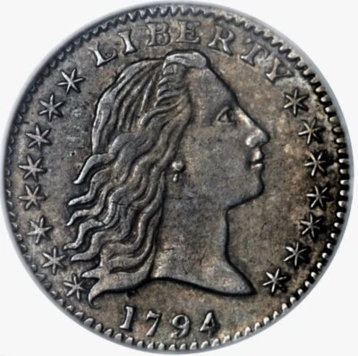 ¡Primera media moneda de diez centavos histórica NGC AU55 1794! Plata H10c Foto 1 de 3