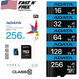 Micro SD Card With Adapter 16 32 64GB 128GB TF Memory Class 10 Fast 100MB/s HD - Picture 1 of 6