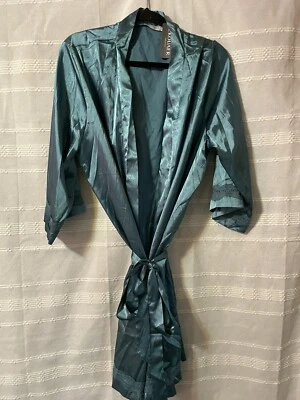 Ekouaer Lace Trim Silk Robe Kimono Satin Green Women Sz XXL New 27.00 - Image 1 of 4