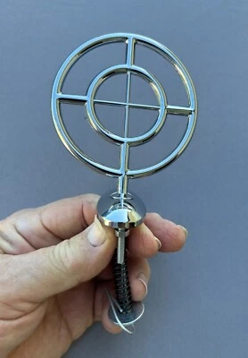 GUNSIGHT 3" CAR HOOD ORNAMENT EMBLEM Chrome Metal Badge fits Dodge Buick RAM etc - Image 1 of 4