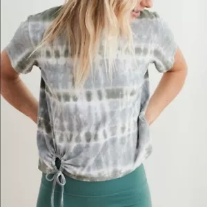 T-Shirt Aerie mehrfarbige Krawatte vorn gefärbt Größe Large - Bild 1 von 11