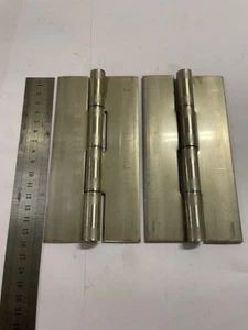 X2 STAINLESS STEEL VERY HEAVY DUTY HINGES 80MM WIDE X 158MM LONG 3mm thick. - Picture 1 of 3