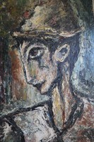 George Hann Original Oil Painting on Board Venice Carnival Portrait Signed