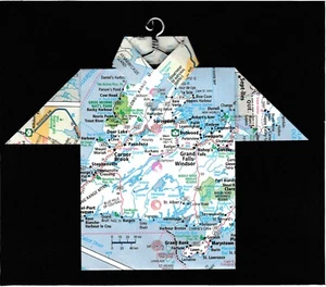 Camisa Mapa Origami Canadá, Terranova, Grand Falls-Windsor, Corner Brook - Imagen 1 de 2